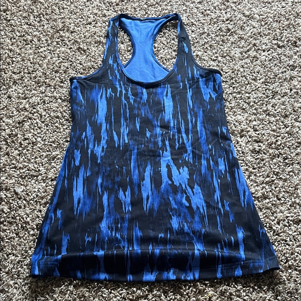 lululemon athletica Blue and Black Tank Top